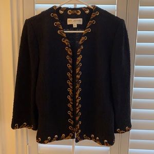 St. John Collection jacket size 8 leopard/black